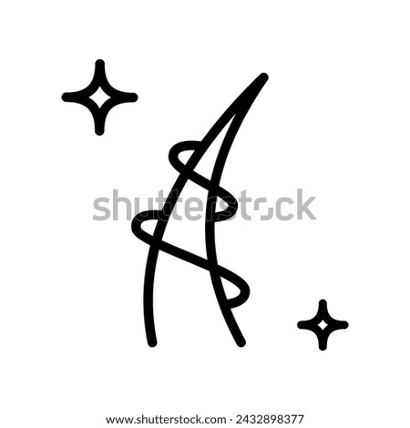 Follicle Shine Concept Line Icon. Hair Shiny with Keratin Effect Linear Pictogram. Hair Follicle Outline Icon. Isolated Vector Illustration.