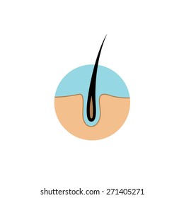 Follicle symbol vector illustration. Hair treatment color logo.