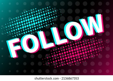 Follow. Abstract symbol in the style of a popular social network. Flat style.  Vector illustration. EPS10