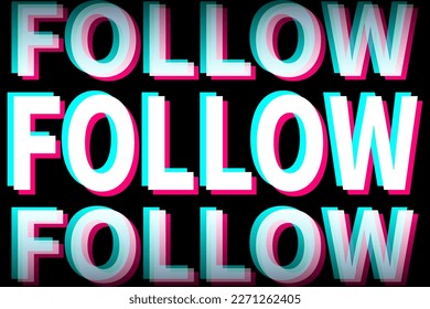 Follow. Abstract symbol in the style of a popular social network. Flat style.  Vector illustration. EPS10