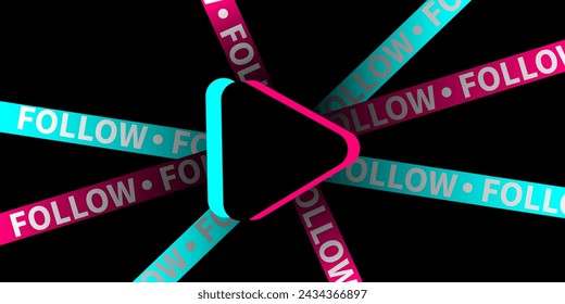 Follow. Abstract symbol in the style of a popular social network. Flat style.  Vector illustration