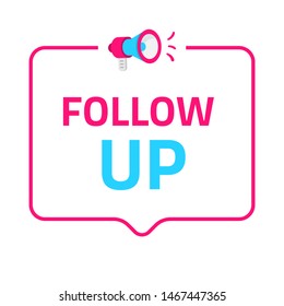 Follow up badge, icon, logo. Concept for social media.