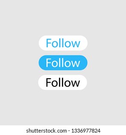 follow button in three colours white blue black