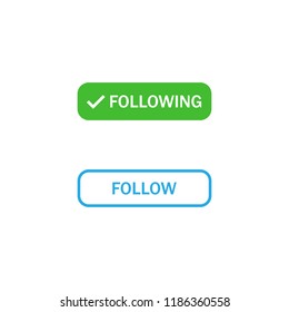 Follow button. Vector icon illustration. Flat design