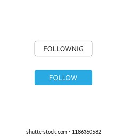 Follow button. Vector icon illustration. Flat design