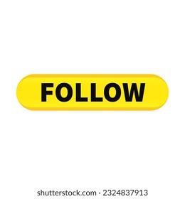 Follow Button In Yellow Color And Rounded Rectangle Shape
