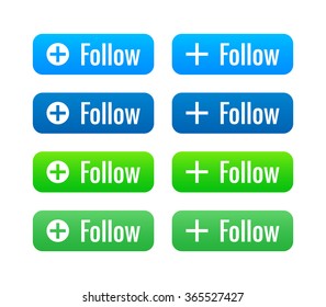 Follow Buttons. Vector illustration. Eps10.