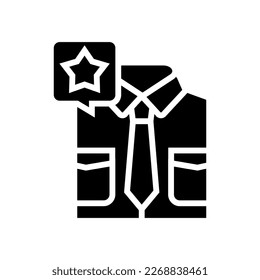 siga el vector de icono de glifo de código de vestir. siga el signo del código de vestimenta. ilustración de símbolo aislado