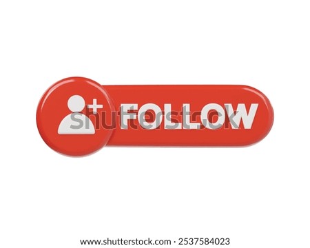 Follow icon 3d render illustration 