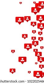 Follow Icon. Notifications with Followers.  Rating Scale Elements of Design for Web, Advertisement, Promotion, Marketing. Vector illustration. Concept for Follow Icon Illustration