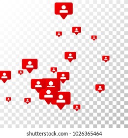 Follow Icon. Notifications with Followers.  Rating Scale Elements of Design for Web, Advertisement, Promotion, Marketing,  Concept for Follow Icon Illustration