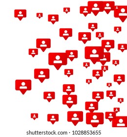 Follow Icon. Notifications with Followers.  Rating Scale Elements of Design for Web, Advertisement, Promotion, Marketing, Internet, App, SMM, CEO  Concept for Follow Icon Illustration