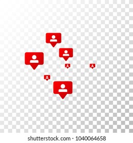 Follow Icon. Notifications with Followers.  Rating Scale Elements of Design for Web, Advertisement, Promotion, Marketing,  Concept for Follow Icon Illustration
