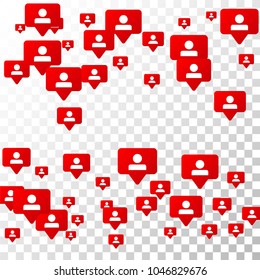 Follow Icon. Notifications with Followers.  Rating Scale Elements of Design for Web, Advertisement, Promotion, Marketing. Vector illustration. Concept for Follow Icon Illustration