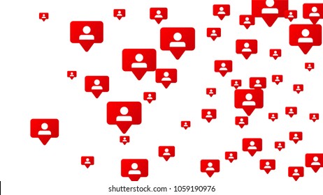 Follow Icon. Notifications with Followers.  Rating Scale Elements of Design for Web, Advertisement, Promotion, Marketing,  Concept for Follow Icon Illustration
