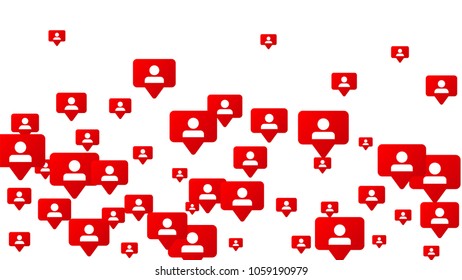 Follow Icon. Notifications with Followers.  Rating Scale Elements of Design for Web, Advertisement, Promotion, Marketing, Internet, App, SMM, CEO  Concept for Follow Icon Illustration