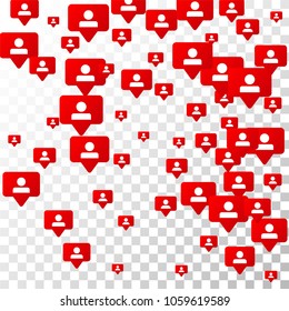Follow Icon. Notifications with Followers.  Rating Scale Elements of Design for Web, Advertisement, Promotion, Marketing, Internet, App, SMM, CEO  Concept for Follow Icon Illustration