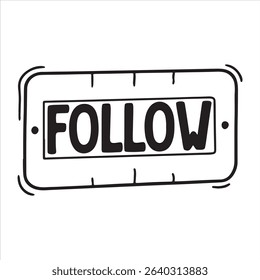 Follow Icon – User Interaction Symbol for Social Media and Digital Networking