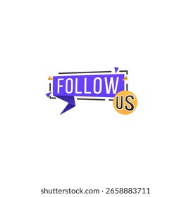 Seguir Icono Vector Red social Botón Hacer clic Etiqueta de dedo Negocio Anuncio Logotipo Plantilla Marketing Asistencia moderna Etiqueta de nube Color cuadrado

