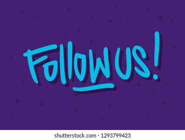 Follow Label Sign Logo Hand Drawn Brush Lettering Calligraphy Type  Design Vector Graphic