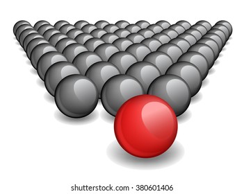 Follow the leader, Unique red ball Vector image 