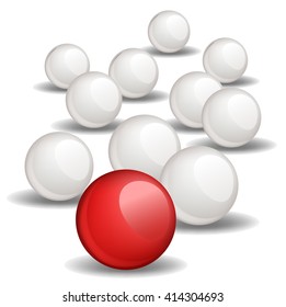 Follow the leader, Unique red ball Vector image 