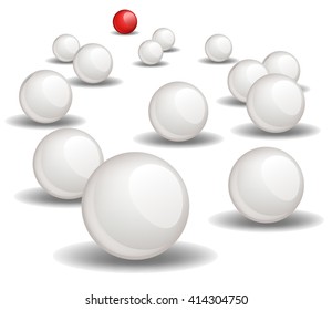 Follow the leader, Unique red ball Vector image 