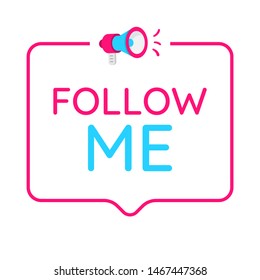 Follow me badge, icon, logo. Concept for social media.