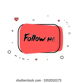 Follow me banner. Vector illustration. 
