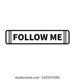 Follow Me Button In Black Line Color With Rectangle Shape
