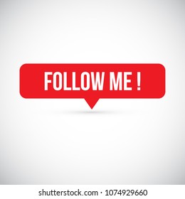 Follow me button, color gradient isolated counter notification. Social media background Instagram. Follow me logo, image, jpeg, symbol, sign, ui. Vector illustration.