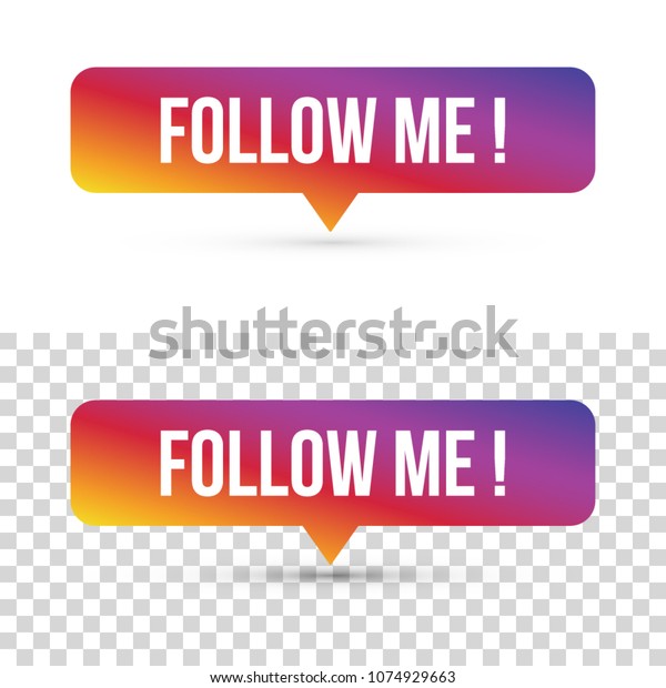 Follow Me Button Color Gradient Isolated Stock Vector Royalty Free