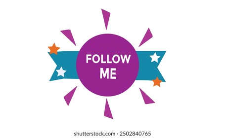 Follow me button web banner templates. Vector Illustration 
