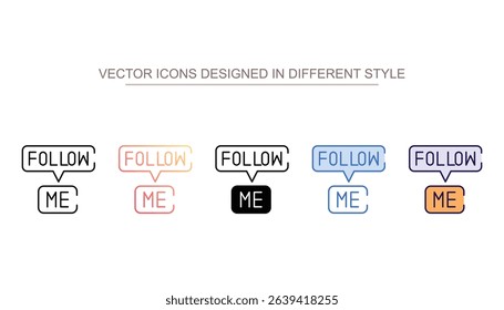 Follow Me icon design with white background stock illustration
