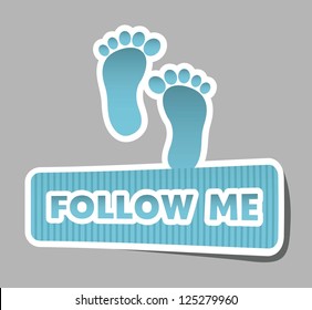 follow me icon with footprints. vector illustration