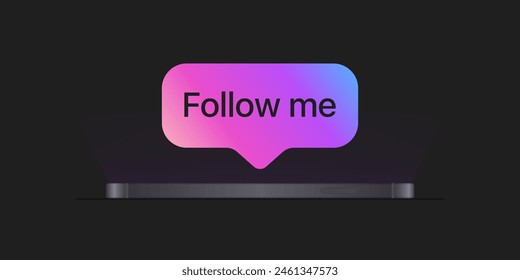 Follow me notification icon. Flat style. Vector icon