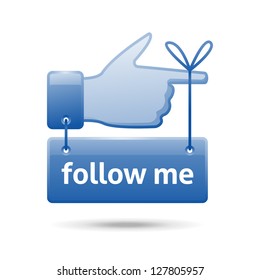 follow me sign, eps10 vector