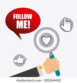 Follow me social and business theme design, vector illustration.