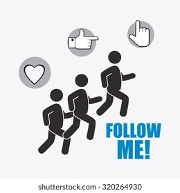 Follow me social and business theme design, vector illustration.