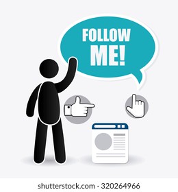 Follow me social and business theme design, vector illustration.