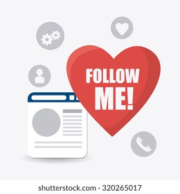 Follow me social and business theme design, vector illustration.