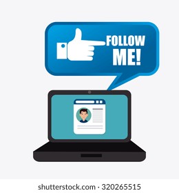 Follow me social and business theme design, vector illustration.