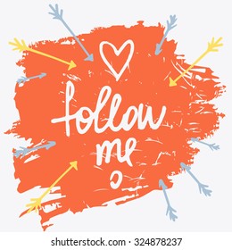  Follow me. Social net. Vector illustration on cyan background
