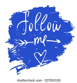  Follow me. Social net. Vector illustration on cyan background