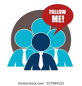 Follow me social network theme, vector illustration