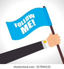 Follow me social network theme, vector illustration