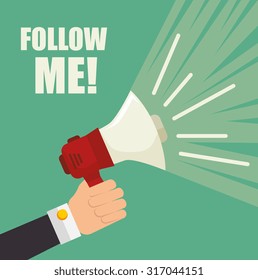 Follow me social network theme, vector illustration