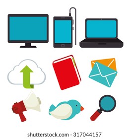 Follow me social network theme, vector illustration