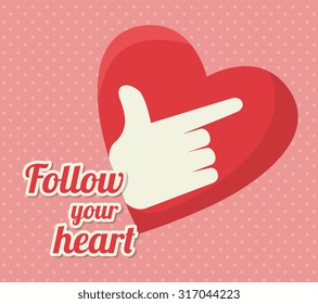 Follow me social network theme, vector illustration