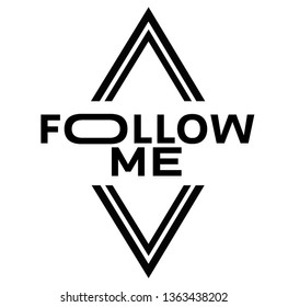 FOLLOW ME stamp on white